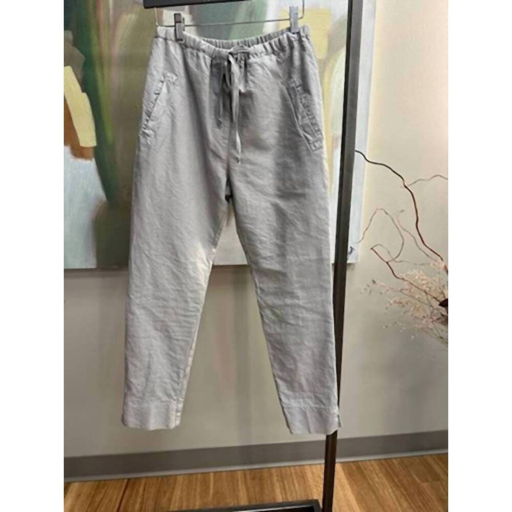 NEW KRISTENSEN DU NORD women's cotton hemp blend cropped pant in grey